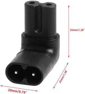 Xiwai Cable Figure 8 IEC 320 C7 to C8 90 Degree Up Down Angled Right Angle AC Power Adapter Extension