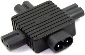 KAIBOXIXI IEC 320 Figure 8 C8 Male to 3X Female C7 Splitter Power Adapter for Power Supply 1 in 3 out