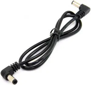CYSM DC Power 5.5 x 2.1mm / 2.5mm Male to 5.5 2.1/2.5mm Male Plug Cable Right Angled 90 Degree 60cm