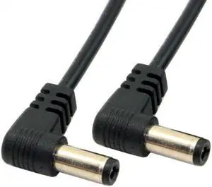 Xiwai Cable DC Power 5.5 x 2.1mm / 2.5mm Male to 5.5 2.1/2.5mm Male Plug Cable Right Angled 90 Degree 60cm