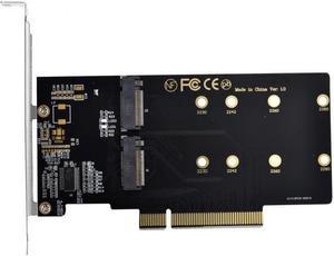 HKCY SA-012 Dual 2X NVME M.2 AHCI to PCIE Express 3.0 Gen3 X8 X16 Raid Card VROC Raid0 Hyper Adapter