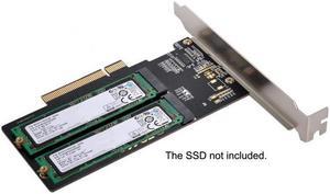 KAIBOXIXI Dual 2X NVME M.2 AHCI to PCIE Express 3.0 Gen3 X8 X16 Raid Card VROC Raid0 Hyper Adapter