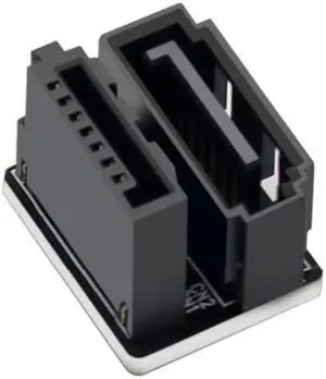 Jimier Cable Single SATA 7Pin Female to 7Pin Male 360 Degree Angled Adapter for Desktops SSD HDD Mainboard Motherboard