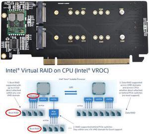 KAIBOXIXI 4X NVME M.2 AHCI to PCIE Express 3.0 Gen3 X16 Raid Card VROC Raid0 Hyper Adapter
