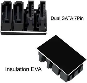 KAIBOXIXI Dual SATA 7Pin Female to 7Pin Male 360 Degree Angled Adapter Low Profile for Desktops SSD HDD Mainboard Motherboard