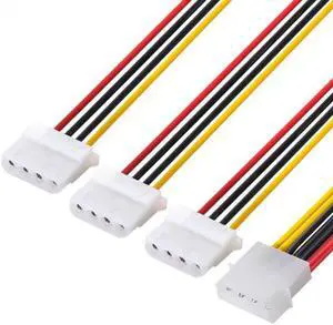 KAIBOXIXI IDE 4 Pin Male to 3 IDE Female Y Type Splitter Power supply Extension Cable 10cm for Hard Disk