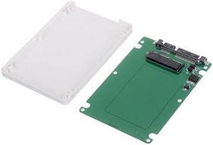 Jimier Cable 1.8" Micro SATA 16pin SSD to 2.5" SATA 22pin 7+15 hard disk case Enclosure White 7mm height