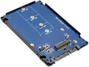 Jimier Cable B+M Key Socket 2 M.2 NGFF (SATA) SSD to 2.5 SATA Adapter Card Adapter with Black Metal Case