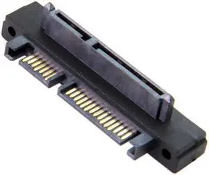 Jimier Cable 90 Degree Up Angled SATA 22Pin 7+15 Male to SATA 22Pin Female Extension Convertor Adapter