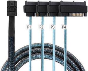 Chenyang Cable Internal Mini SAS SFF-8643 Host to 4 SAS 29Pin SFF-8482 Target Disk 6Gbps Data Server Raid Cable