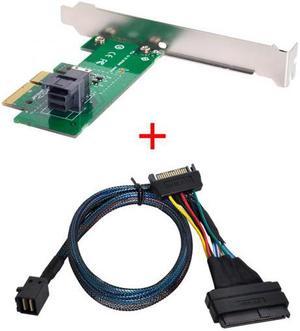 Chenyang SF-024+093 PCI-E 3.0 4.0 to SFF-8643 Card Adapter and U.2 U2 SFF-8639 NVME PCIe SSD Cable for Mainboard SSD