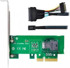 Jimier Cable PCI-E 3.0 4.0 to SFF-8643 Card Adapter and U.2 U2 SFF-8639 NVME PCIe SSD Cable for Mainboard SSD