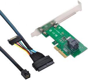 CYSM PCI-E 3.0 4.0 to SFF-8643 Card Adapter and U.2 U2 SFF-8639 NVME PCIe SSD Cable for Mainboard SSD