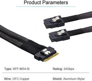 Chenyang Cable PCI-E Ultraport Slimline SAS Slim 4.0 SFF-8654 8i 74pin to Dual SFF-8087 Mini SAS Cable PCI-Express