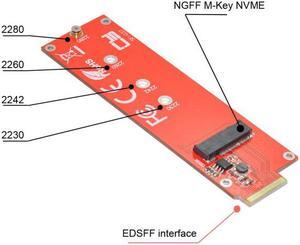 Jimier Cable NVMe NGFF M-key 4X Host Adapter to Ruler 1U GEN-Z EDSFF Short SSD E1.S Carrier Adapter
