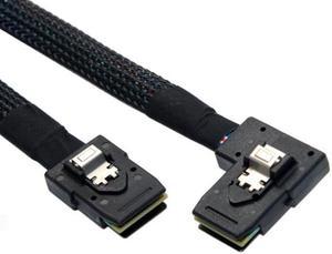 Chenyang SF-082-LE Ultra Slim Flat Left Angled 90 Degree Mini SAS 36pin SFF-8087 to 8087 Data Raid Cable 80cm