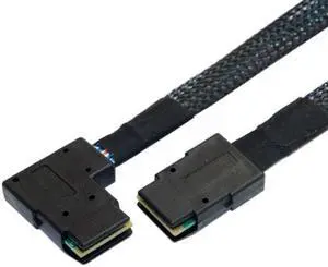 CYSM Ultra Slim Flat Left Angled 90 Degree Mini SAS 36pin SFF-8087 to 8087 Data Raid Cable 80cm