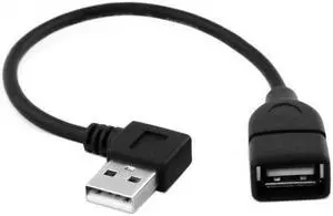 CYSM 90 Degree Right Angled USB 2.0 A Male to USB Female Extension Cable 20cm