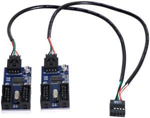 Chenyang U2-004 9pin USB 2.0 Header 1 to 2 / 4 Female Extension Cable HUB Connector Adapter Port Multilier