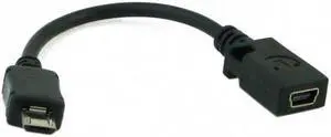 CYSM Micro USB 5pin Male to Mini USB 5Pin Female Data Charge Cable 10cm