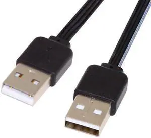 Jimier Cable 13cm USB 2.0 Type-A Male to Type-A Male Male Data Flat Slim FPC Cable for FPV & Disk & Phone