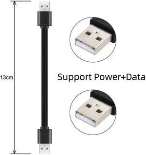 KAIBOXIXI 13cm USB 2.0 Type-A Male to Type-A Male Male Data Flat Slim FPC Cable for FPV & Disk & Phone
