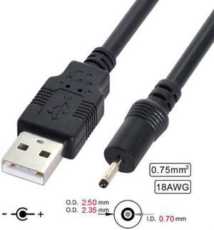 Chenyang U2-035 18AWG 0.75mm*2 USB 2.0 A Type Male to DC 2.50mm 2.35mm 0.7mm Power Plug 5V Cable 100cm