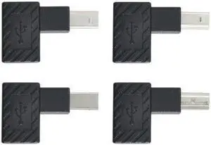 CYSM 4Pcs USB 2.0 B Type Male to Female Extension Adapter Horizontal Vertical Angled 90 Degree for Disk Scanner