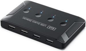 CYSM KVM USB 2.0 Switch Selector 4 Port PCs Sharing 4 Devices for Keyboard Mouse Scanner Printer