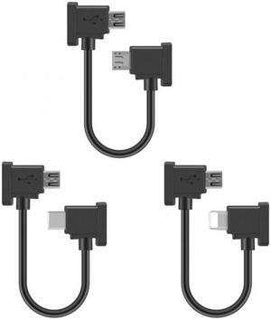 Jimier Cable 3pcs/set Remote Controller Data Cable Type-C & Micro & 8P to Micro USB for Mavic Pro Platinum Mavic Park RC Accessories