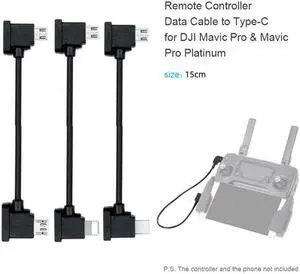 KAIBOXIXI 3pcs/set Remote Controller Data Cable Type-C & Micro & 8P to Micro USB for Mavic Pro Platinum Mavic Park RC Accessories