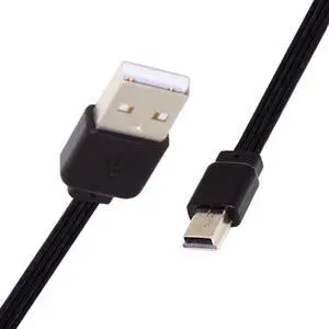 Jimier Cable 13cm USB 2.0 Type-A Male to Mini 5Pin USB Male Male Data Flat Slim FPC Cable for FPV & Disk & Phone