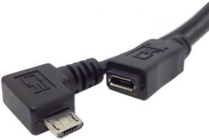 Chenyang U2-096-LE Left 90 Degree Angled Micro USB 2.0 Male to Female for Phone Extension Cable 0.5M
