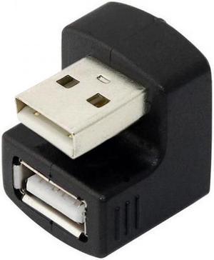 Chenyang Cable Down Angled USB 2.0 Adapter A Male to Female Extension 90 180 360 Degree Black