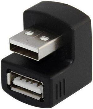 CYSM Up Angled USB 2.0 Adapter A Male to Female Extension 90 180 360 Degree Black