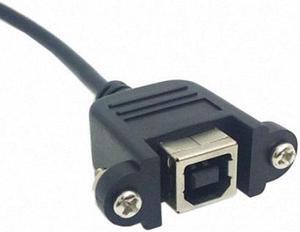 CYSM 90 Degree Left Angled USB B Type Male to Female extension cable with screws for Panel Mount 50cm