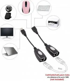 Chenyang Cable USB Keyboard Mouse Over RJ45 CAT5E CAT6 Cable Extension Extender Cable Adapter