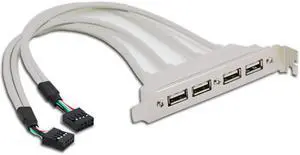 Jimier Cable PCI-E 4 Ports USB 2.0 Female Screw to Motherboard 9pin Header Cable with Bracket