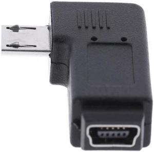 CYSM 90 Degree Left Angled MINI USB Female to Micro USB Male Data Sync Power Adapter