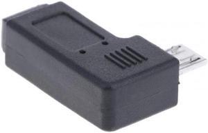 KAIBOXIXI 90 Degree Left Angled MINI USB Female to Micro USB Male Data Sync Power Adapter