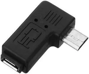KAIBOXIXI 90 Degree Left Angled Micro USB 2.0 5Pin Male to Female M to F Extension Adapter