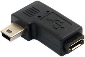CYSM 90 Degree Left Angled Mini USB Male to Micro USB Female Data Sync Power Adapter