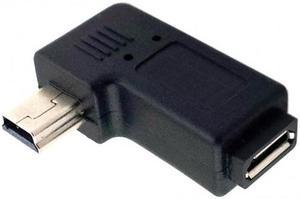 CYSM 90 Degree Right Angled Mini USB Male to Micro USB Female Data Sync Power Adapter
