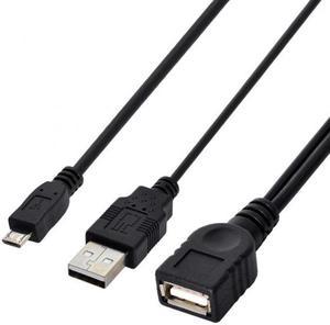 Xiwai Cable Black Color Micro USB 2.0 OTG Host Flash Disk Cable with USB power  for Galaxy S3 i9300 S4 i9500 Note2 Note3 & S5