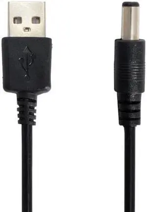 HKCY U2-184-BK USB 2.0 A Type Male TO 5.5x2.1mm DC Power Plug Barrel Connector 5v Cable 100cm