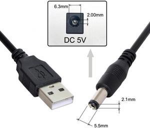 Chenyang Cable USB 2.0 A Type Male TO 5.5x2.1mm DC Power Plug Barrel Connector 5v Cable 100cm