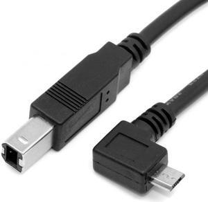 Xiwai Cable 30cm Right Angled 90 Degree Micro USB OTG to Standard B Type Printer Scanner Hard Disk Cable