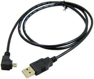 KAIBOXIXI 100cm Down Angled 90 Degree Micro USB Male to USB Data Charge Cable for Cell Phone & Tablet