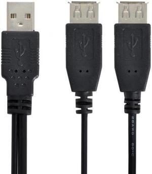 Chenyang Cable USB 2.0 A Male to Dual Data USB 2.0 A Female + Power Cable USB 2.0 A Female Extension Cable 20cm