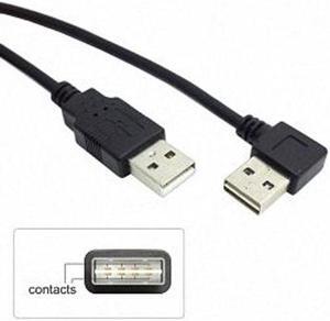 Jimier CY U2-061-RI-1.0M USB 2.0 Male to Male Data Cable 100cm Reversible Design LeftRight Angled 90 Degree
